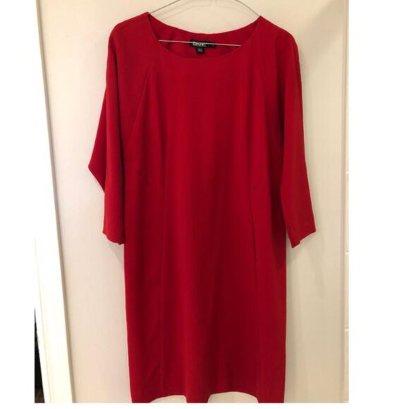 DKNY Red Shell Dress, Size S - Worn Twice, Office Perfect - Picture 1 of 3